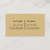 Professionele kantoren met Gold en Black Monogram Visitekaartje (Achterkant)