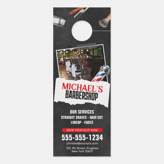 Professionele kapper winkel paal kapper scheren deurhanger (Achterkant)