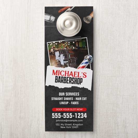 Professionele kapper winkel paal kapper scheren deurhanger (Op knop)