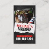 Professionele kapper winkel paal kapper scheren visitekaartje (Voorkant)