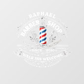 Professionele kapperszaak glasz sticker – op maat (Vel)