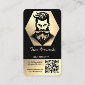 Professionele kapperszaak zwart & goud en loyalite visitekaartje (Voorkant)