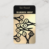 Professionele kapperszaak zwart & goud en loyalite visitekaartje (Achterkant)