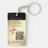 Professionele kapperszaak zwart & goud sleutelhanger (achterkant)