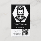 Professionele kapperszaak zwart & wit en loyalitei visitekaartje (Voorkant)