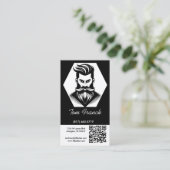 Professionele kapperszaak zwart & wit en loyalitei visitekaartje (Staand voorkant)