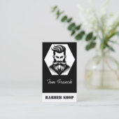 Professionele kapperszaak zwart-wit visitekaartje (Staand voorkant)