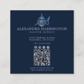 Professionele Kapperzaak Stalen Haai Qr Code Vierkante Visitekaartje (Achterkant)