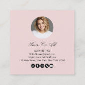 Professionele Kapsalon Foto Moderne Blush Roze Vierkante Visitekaartje (Achterkant)