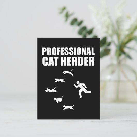 Professionele kat Herder Funny Herding Cats Briefkaart (Staand voorkant)