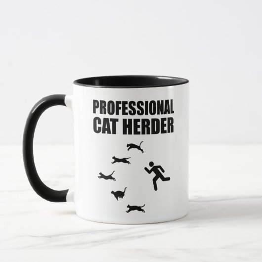 Professionele kat Herder Funny Herding Cats Mok (Links)