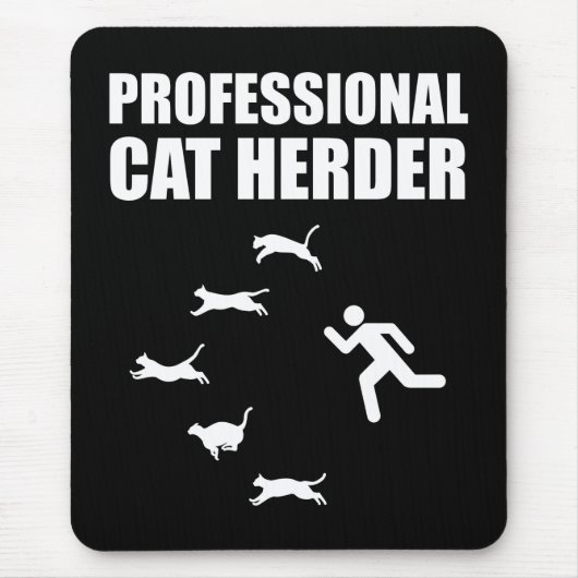Professionele kat Herder Funny Herding Cats Muismat (Voorkant)