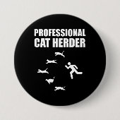 Professionele kat Herder Funny Herding Cats Ronde Button 7,6 Cm (Voorkant)