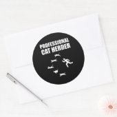 Professionele kat Herder Funny Herding Cats Ronde Sticker (Envelop)