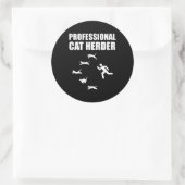 Professionele kat Herder Funny Herding Cats Ronde Sticker (Tas)