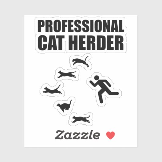 Professionele kat Herder Funny Herding Cats Sticker (Vel)