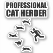 Professionele kat Herder Funny Herding Cats Sticker (Voorkant)