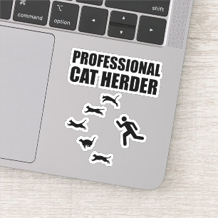 Professionele kat Herder Funny Herding Cats Sticker