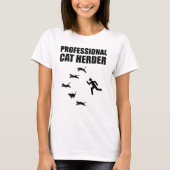Professionele kat Herder Funny Herding Cats T-shirt (Voorkant)