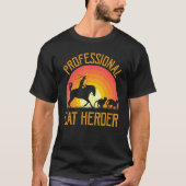 Professionele kat Herder in Retro Sunset T-shirt (Voorkant)