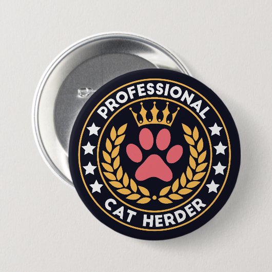 professionele kattenkruid ronde button 7,6 cm (Voorkant /achterkant)
