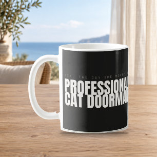 Professionele kattenportier Funny Cat Mok
