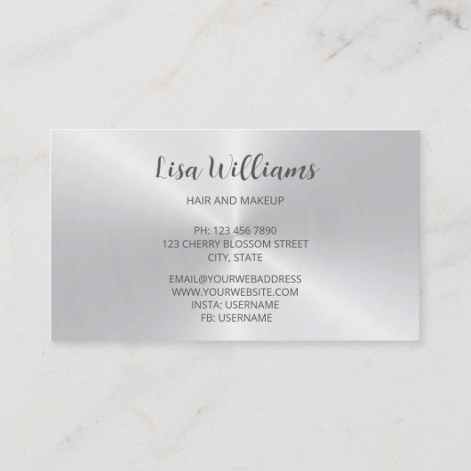 Professionele Kersenbloesem Roze Zilver Business C Visitekaartje (Achterkant)