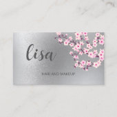 Professionele Kersenbloesem Roze Zilver Business C Visitekaartje (Voorkant)