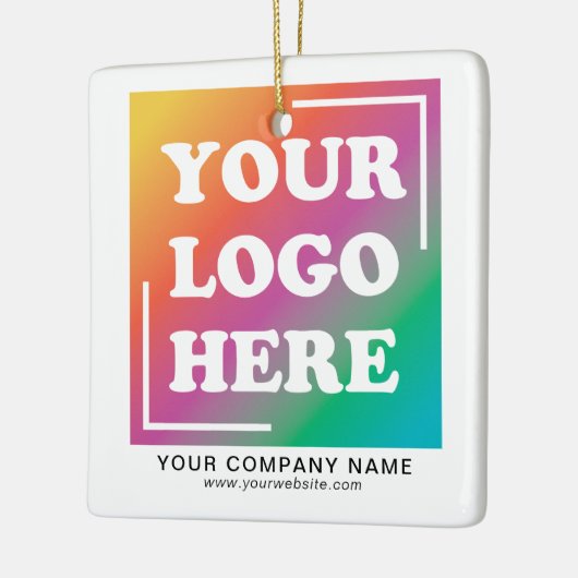 Professionele kerstdagen met Logo voor bedrijven Keramisch Ornament (Links)