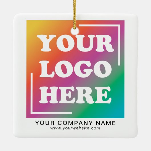 Professionele kerstdagen met Logo voor bedrijven Keramisch Ornament (Achterkant)