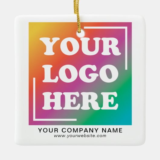 Professionele kerstdagen met Logo voor bedrijven Keramisch Ornament (Voorkant)