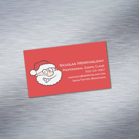 Professionele kerstman Funny Informele Cartoon Magnetisch Visitekaartje (Voorbeeld)