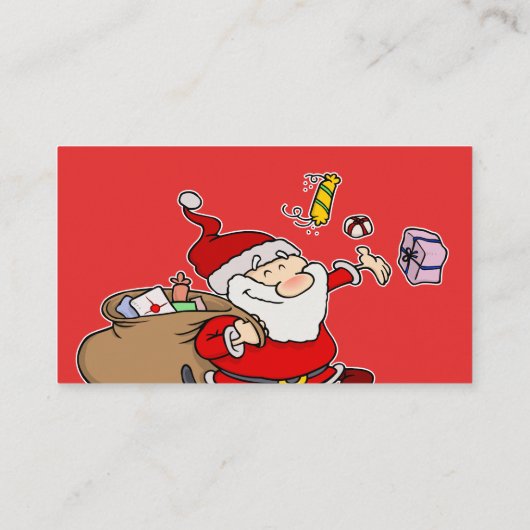 Professionele kerstman Funny Informele Cartoon Visitekaartje (Achterkant)