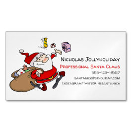 Professionele Kerstman Grappige Informele Cartoon Magnetisch Visitekaartje