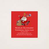 Professionele Kerstman Grappige Informele Cartoon Vierkante Visitekaartjes (Voorkant)