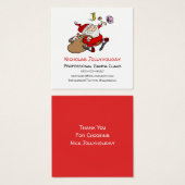 Professionele Kerstman Grappige Informele Cartoon Vierkante Visitekaartjes (Voorkant /achterkant)