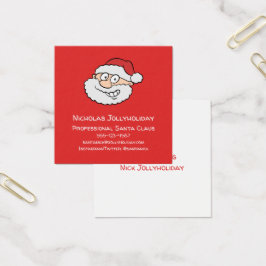 Professionele Kerstman Grappige Informele Cartoon Vierkante Visitekaartjes