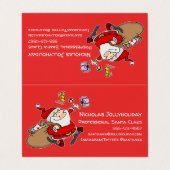 Professionele Kerstman Grappige Informele Cartoon Visitekaartje (Buitenkant ongevouwen)