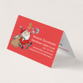 Professionele Kerstman Grappige Informele Cartoon Visitekaartje (Achterkant)