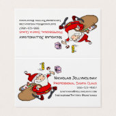 Professionele Kerstman Grappige Informele Cartoon Visitekaartje (Buitenkant ongevouwen)