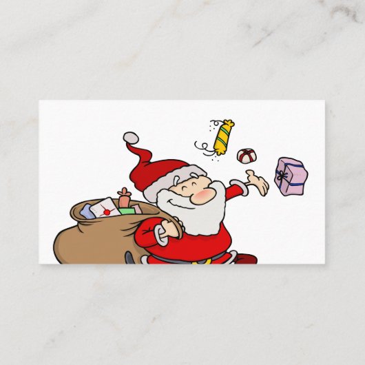 Professionele Kerstman Grappige Informele Cartoon Visitekaartje (Achterkant)