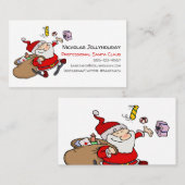 Professionele Kerstman Grappige Informele Cartoon Visitekaartje (Voorkant / Achterkant)