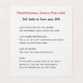 Professionele Kerstman Grappige Informele Cartoon Visitekaartje (Binnenkant ongevouwen)