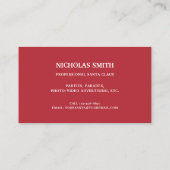 Professionele Kerstman voor Huur Foto Visitekaartje (Achterkant)