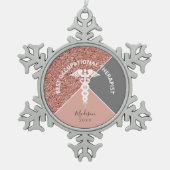 Professionele Kerstmis, aangepast Tin Sneeuwvlok Ornament (Voorkant)