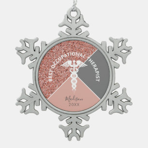 Professionele Kerstmis, aangepast Tin Sneeuwvlok Ornament