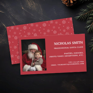 Professionele Kerstsneeuwvlok Santa Claus-foto Visitekaartje