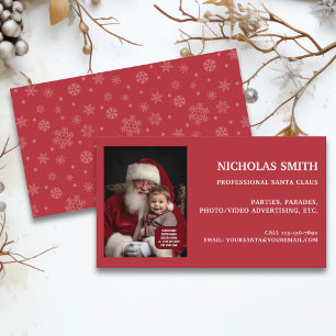 Professionele Kerstsneeuwvlok Sint Nicolaas Foto Visitekaartje