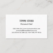 Professionele keuken- en keukengroenten visitekaartje (Achterkant)