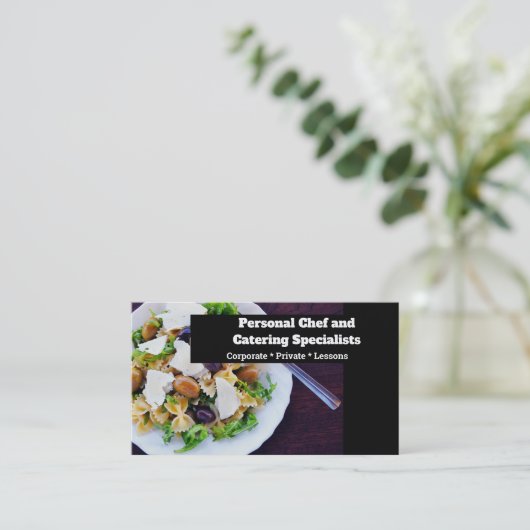 Professionele keukenlessen voor chef-kok-voedselfo visitekaartje (Staand voorkant)